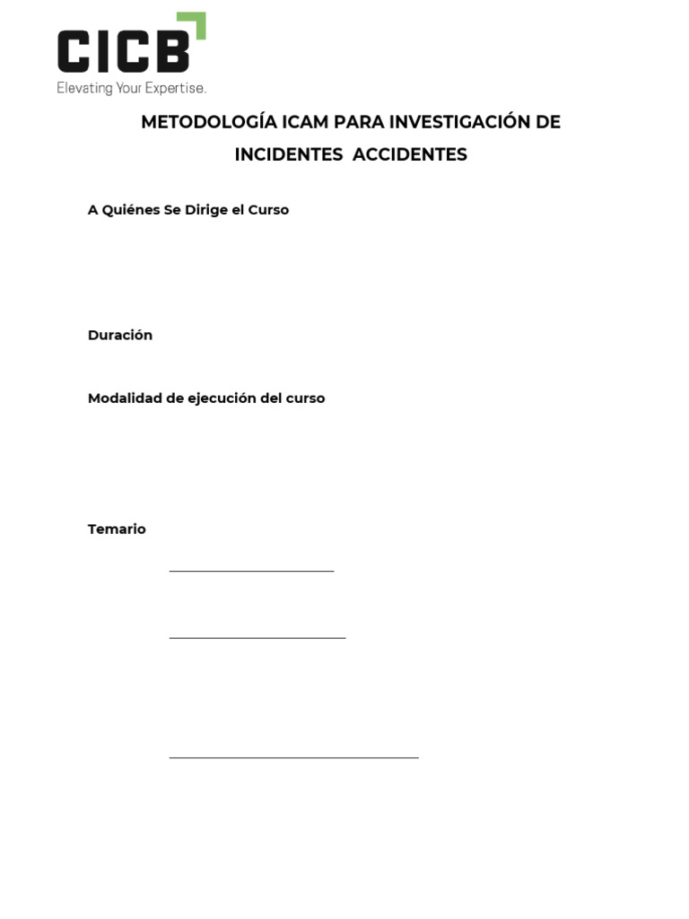 Metodología ICAM para Investigación de Accidentes | PDF | Aprendizaje