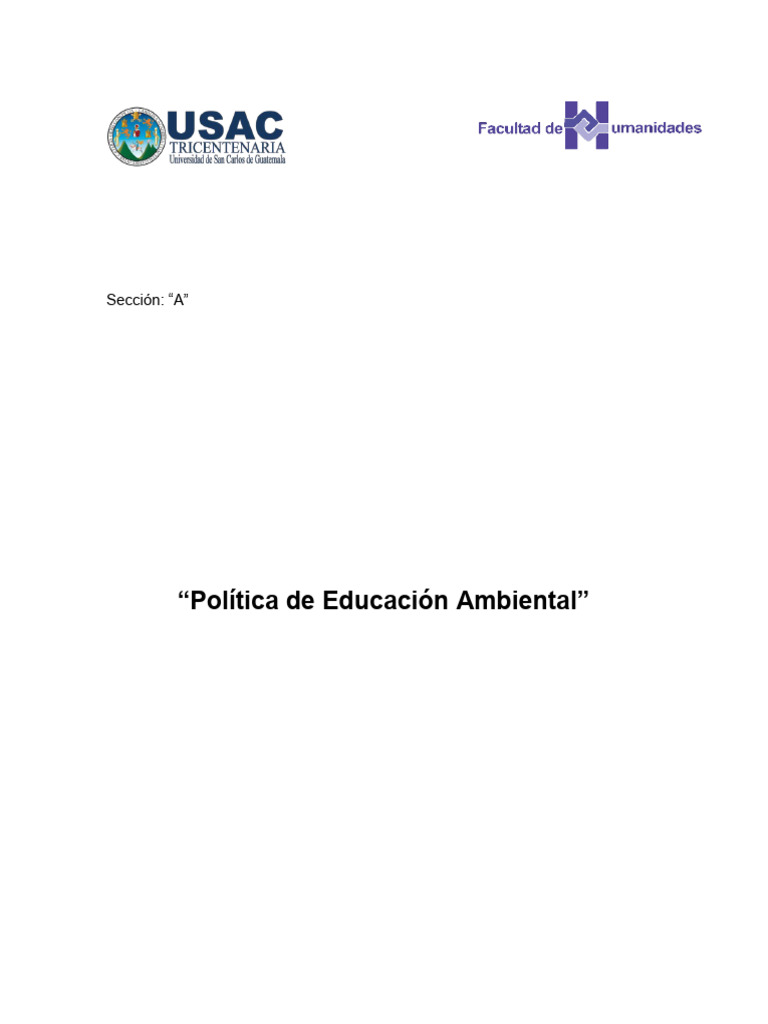 3QQQ - Política de Educación Ambiental | PDF | Desarrollo sostenible ...