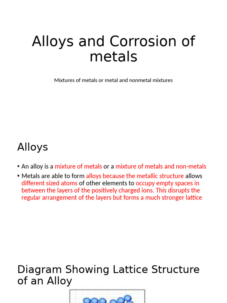 Alloys, Corrosion, and Metal Protection | PDF | Metals | Alloy
