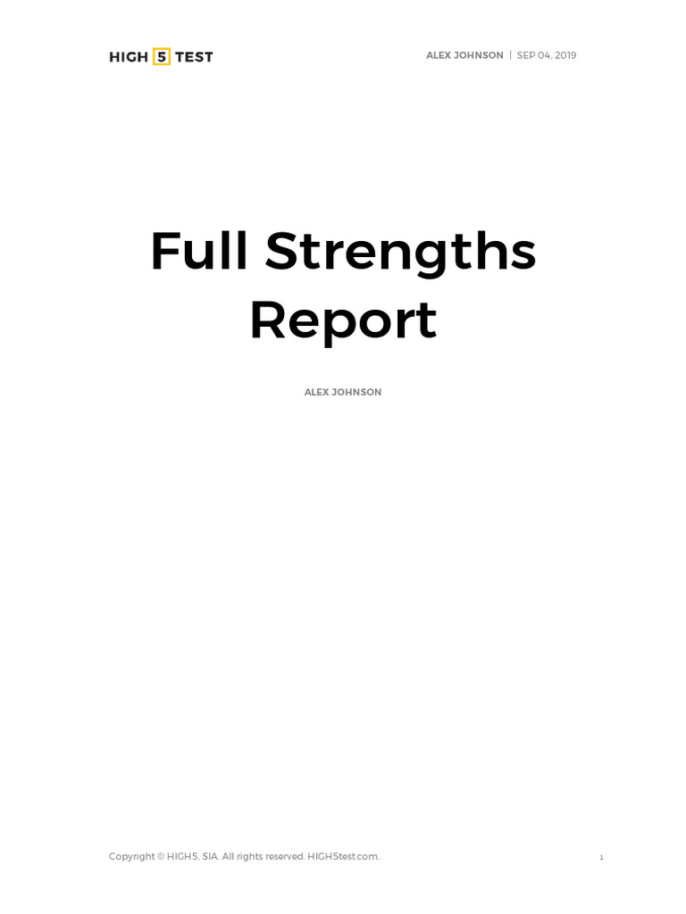 Alex Johnson - Personal Report Sample | PDF | Consensus Decision Making ...