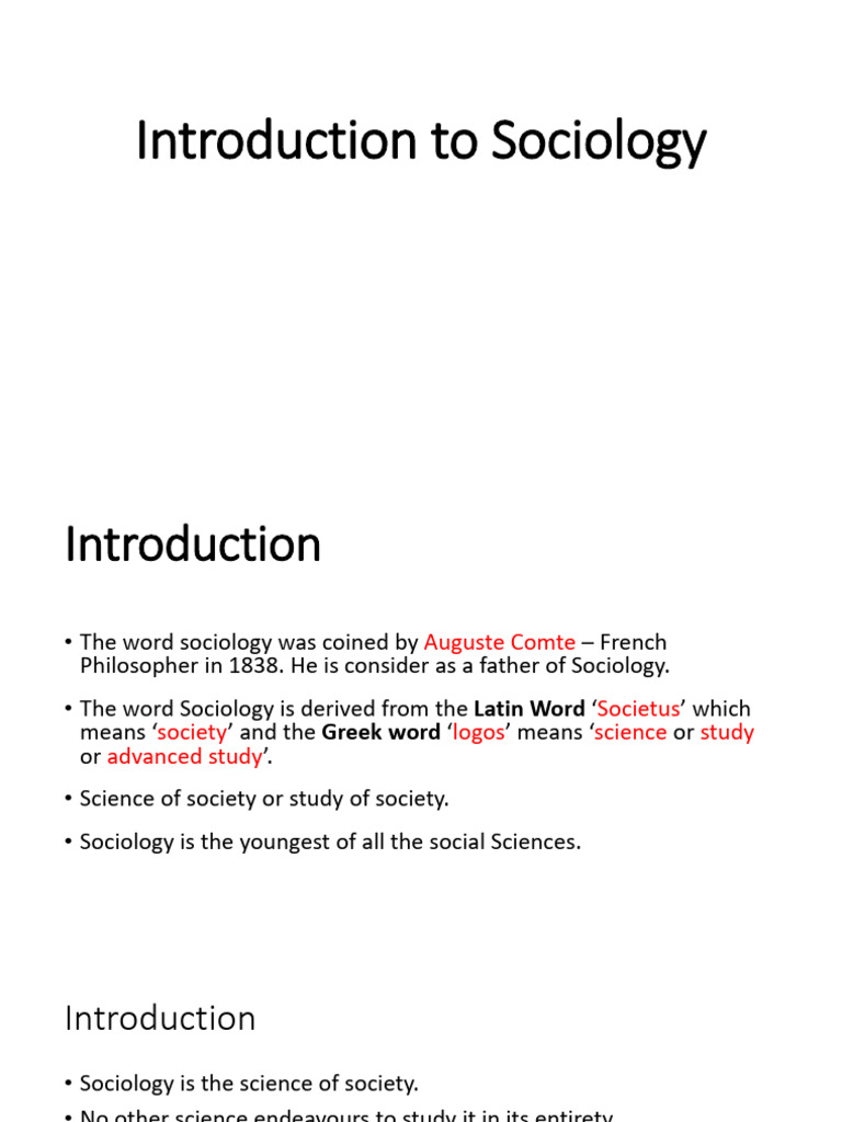 Overview of Sociology: Definitions & Scope | PDF | Sociology | Social ...