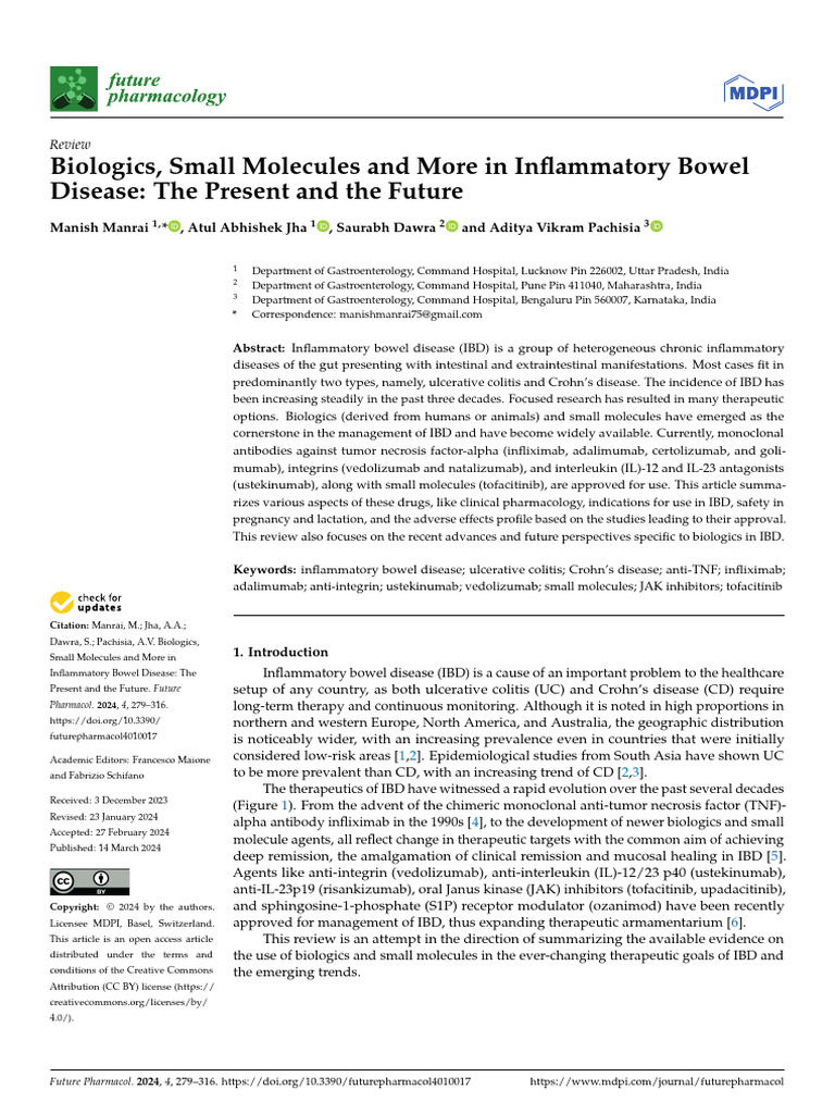 Manish Manrai | PDF | Inflammatory Bowel Disease | Ulcerative Colitis