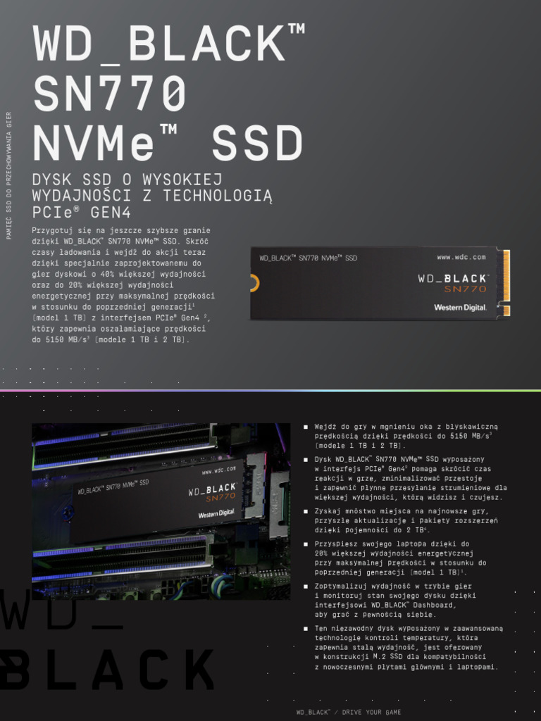 Product Brief WD Black sn770 Nvme SSD | PDF