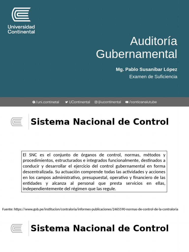 Sistema Nacional de Control Gubernamental | PDF | Auditoría | Calidad ...