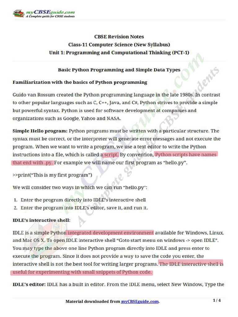 11_computer_science_notes_unit1_python_prog_simple_240125_010236 | PDF
