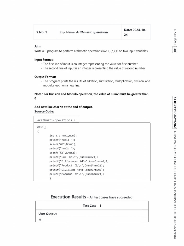 Programming For Lab Record 2024-11-26 | PDF