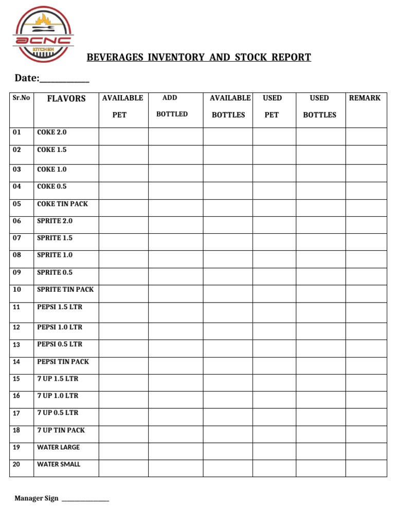 Beverages Inventory and Stock Report | PDF
