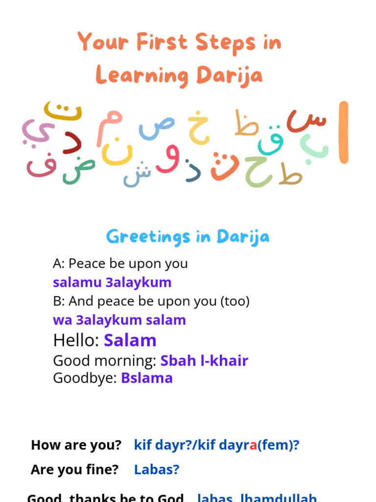 1st Course Greetings&prou DARIJA-ENGLISH | PDF