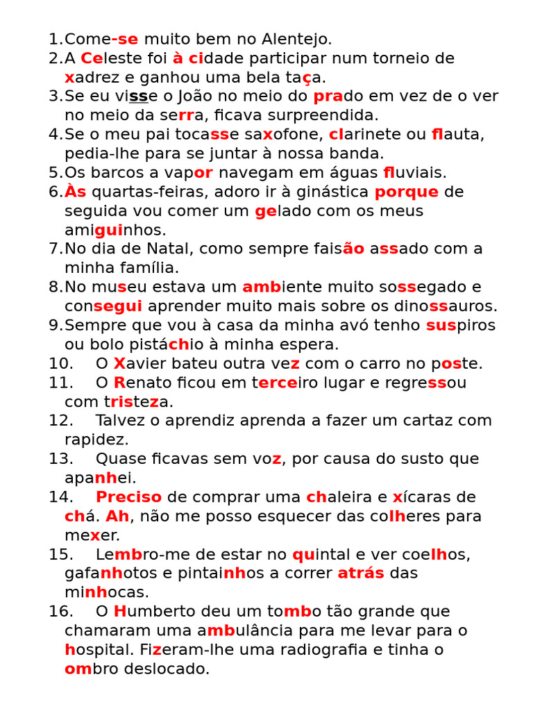 Ditados para 4º Ano: Frases e Palavras | PDF