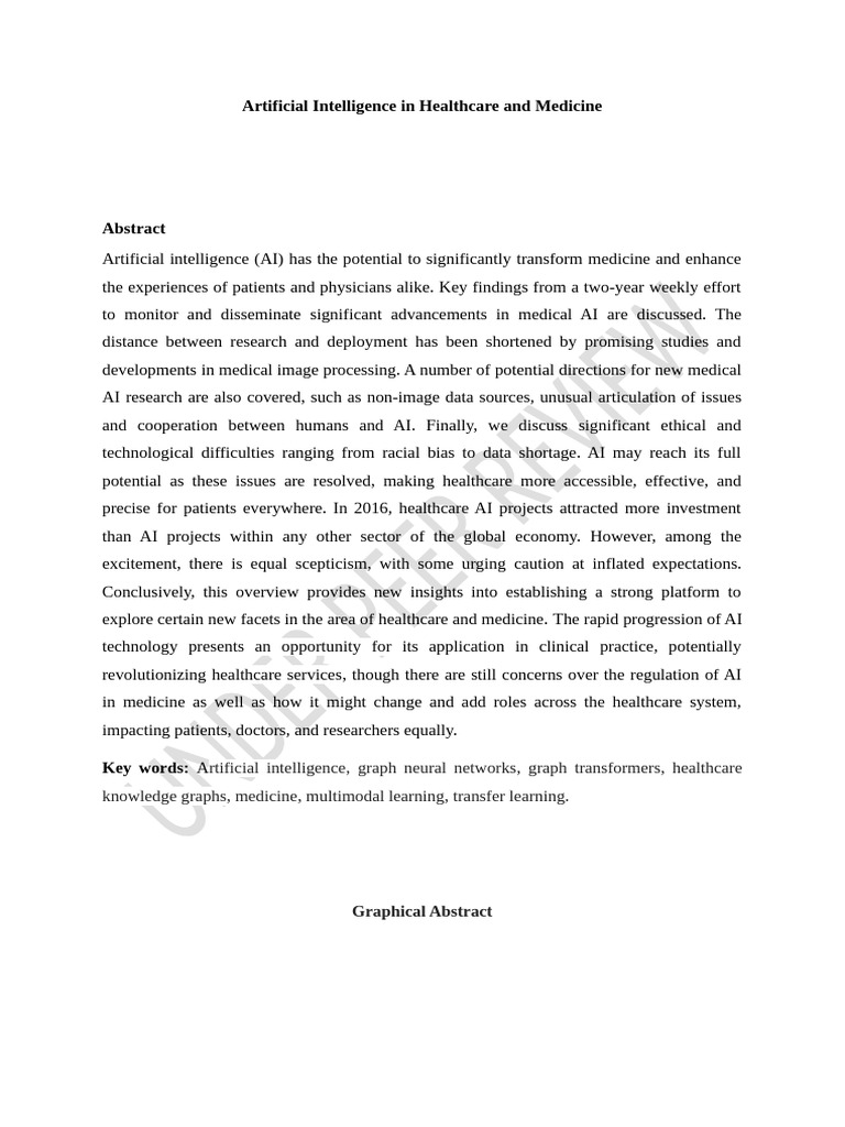 Advancements in AI for Healthcare | PDF | Intelligence (AI) & Semantics ...