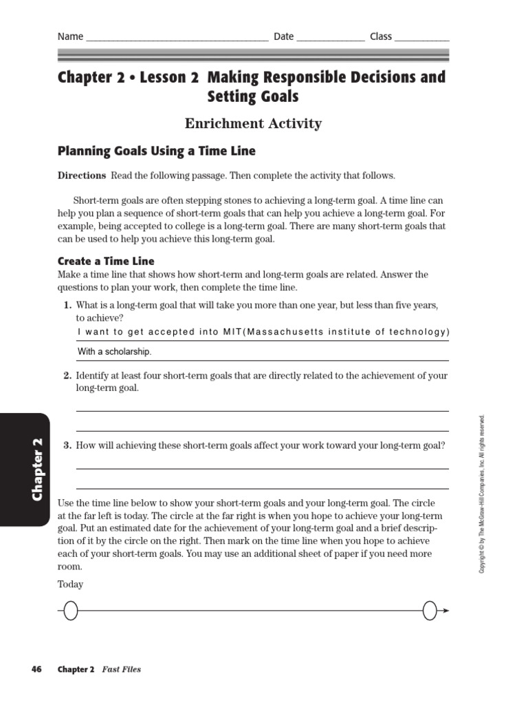 HOPE+Chapter+2+Timeline+and+Goals | PDF
