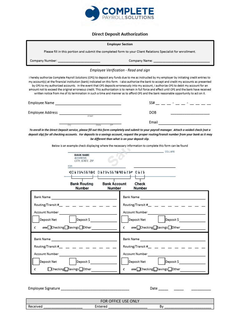 Payroll Direct Deposit | PDF | Banks | Business