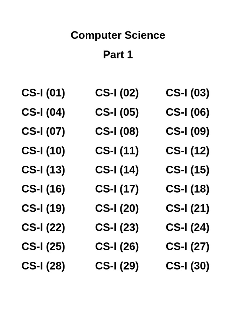 Comprehensive Computer Science Curriculum | PDF