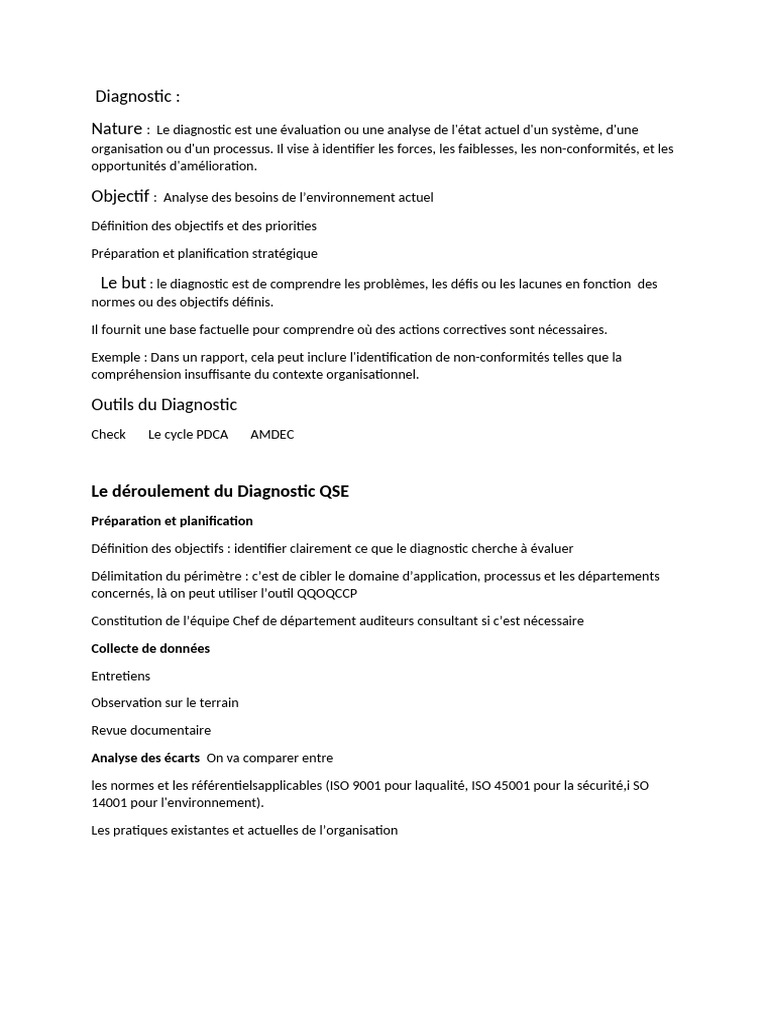 Rapport de Diagnostic Organisationnel | PDF | Planification | Consultant