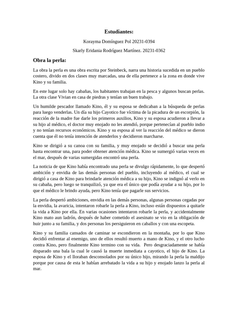 La Perla: Ambición y Tragedia | PDF