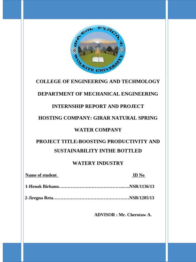 Internship project | PDF | Osmosis | Sustainability