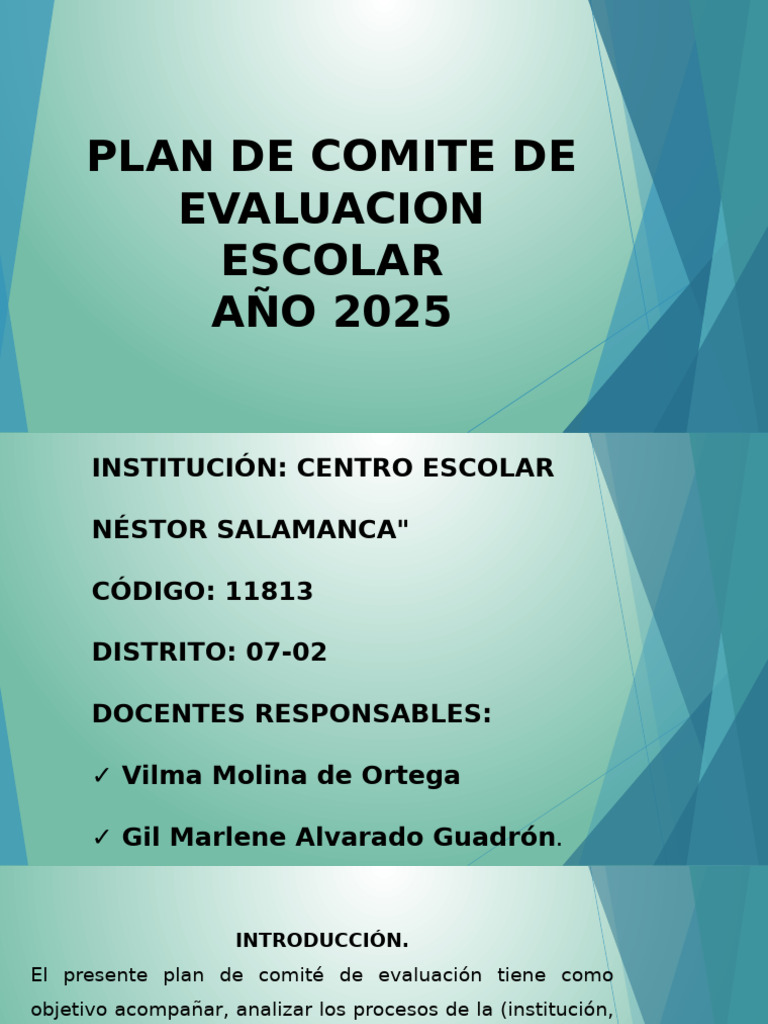 Plan de Evaluación Escolar 2025 | PDF | Evaluación | Enseñando