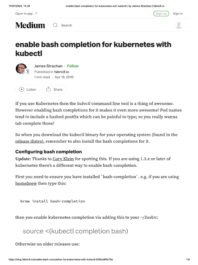 Enable Bash Completion | PDF