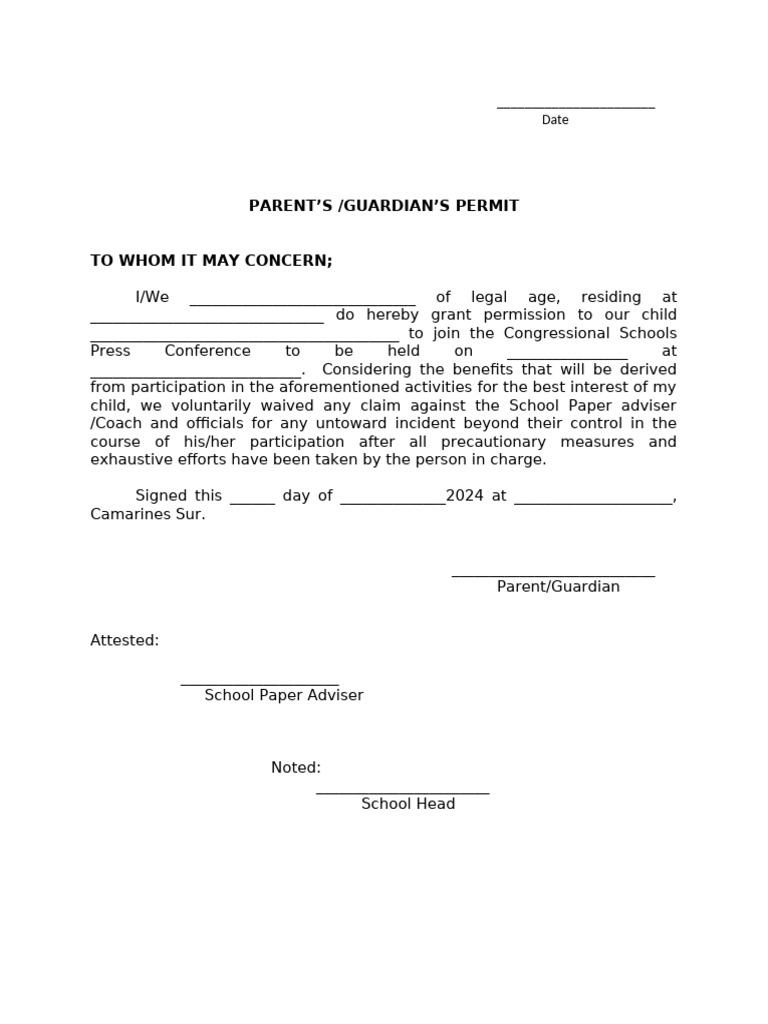 Parents Consent | PDF