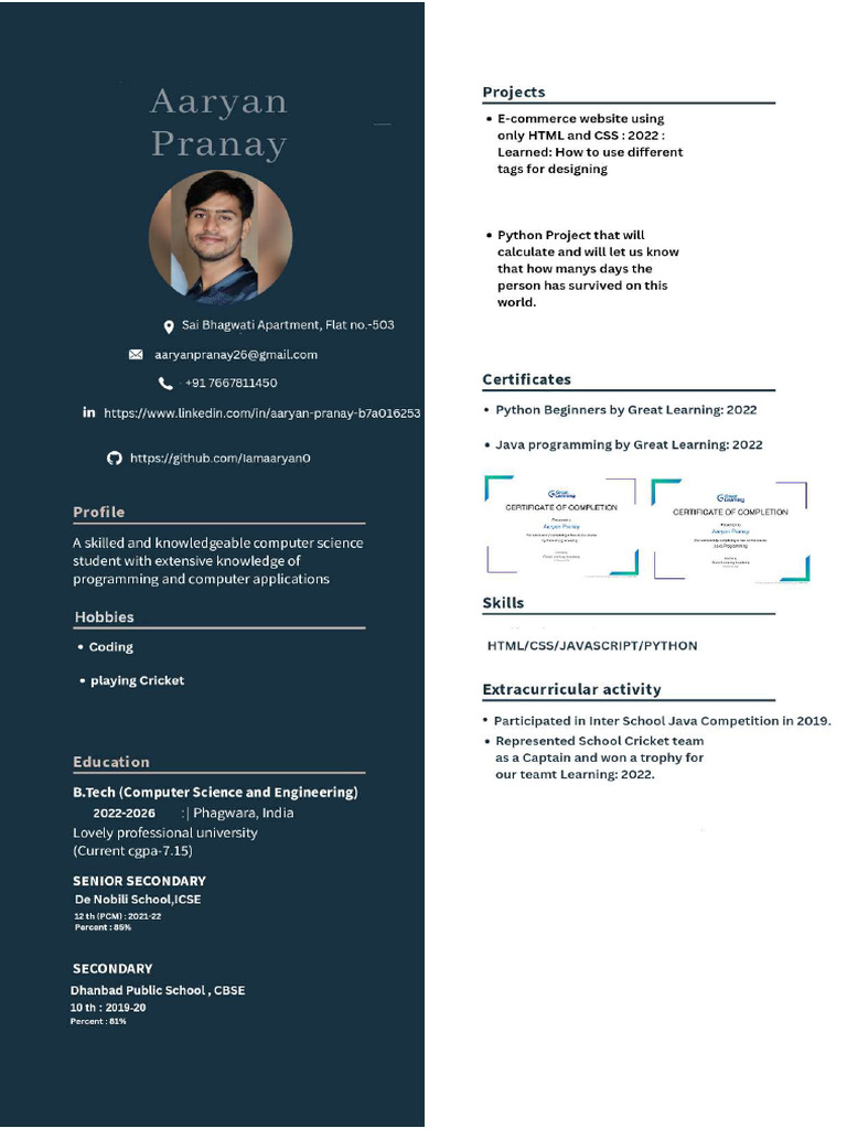 Video CV | PDF