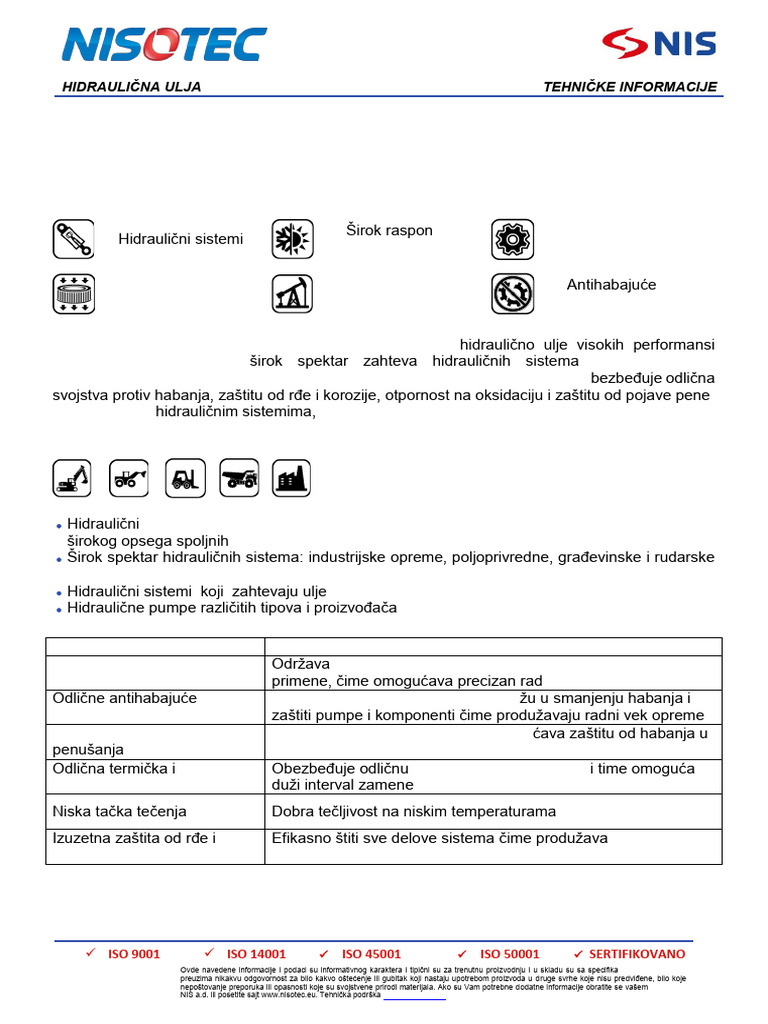 Pds Nisotec Hidrol HV 15 SRB | PDF