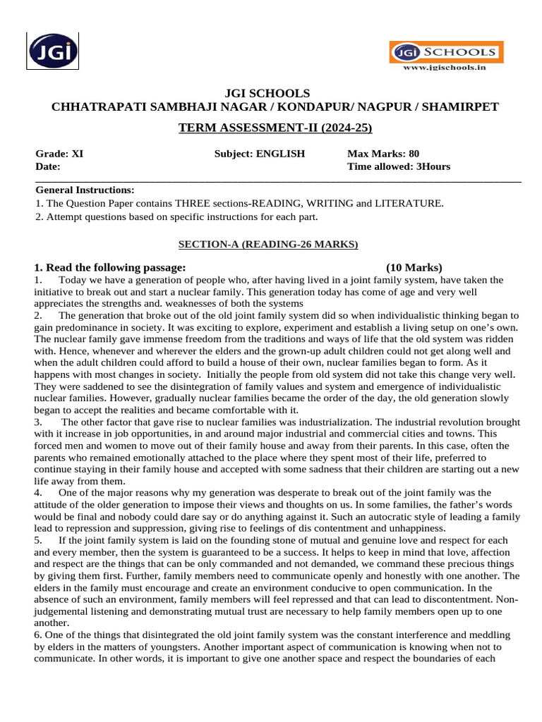 Grade 11 English Ta 2 QP Docs | PDF | Akhenaten