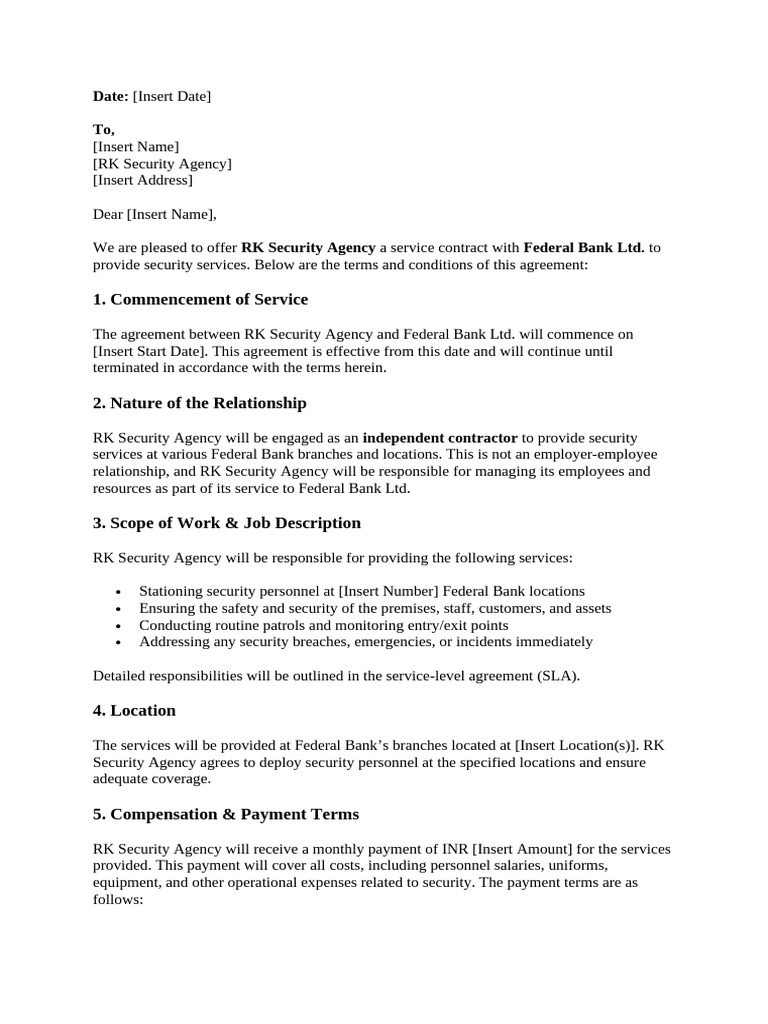 Security Services Contract Offer | PDF | Non Disclosure Agreement ...