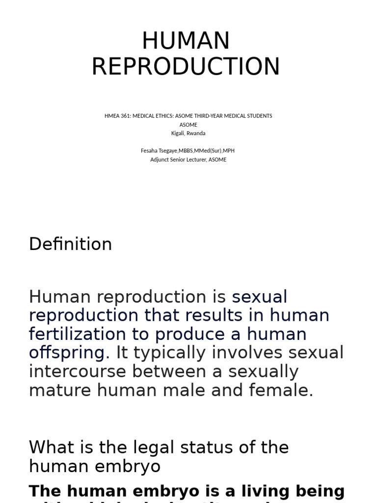 Ethics of Human Reproduction Explained | PDF | Surrogacy | Assisted ...