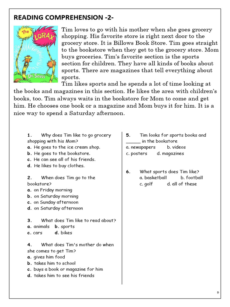 Tim's Bookstore Adventures with Mom | PDF
