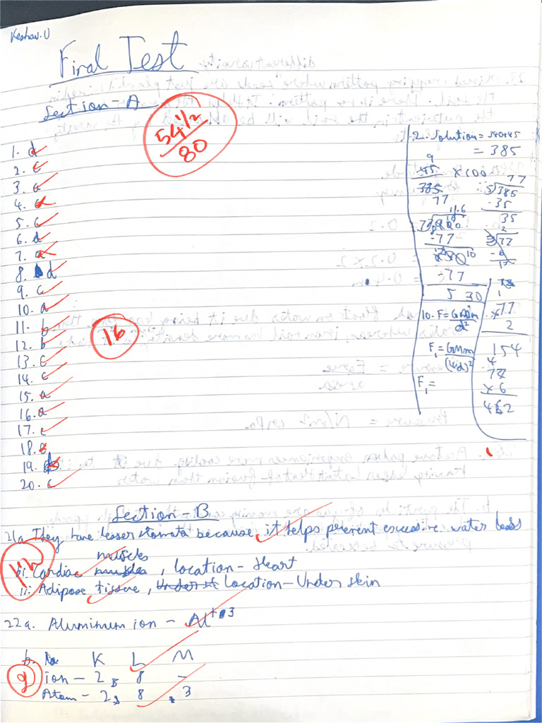 Keshav.U Full Portion Test | PDF