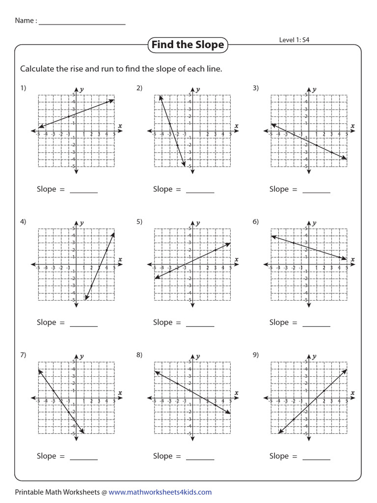 Linear equations practice pdf slope elementary mathematics