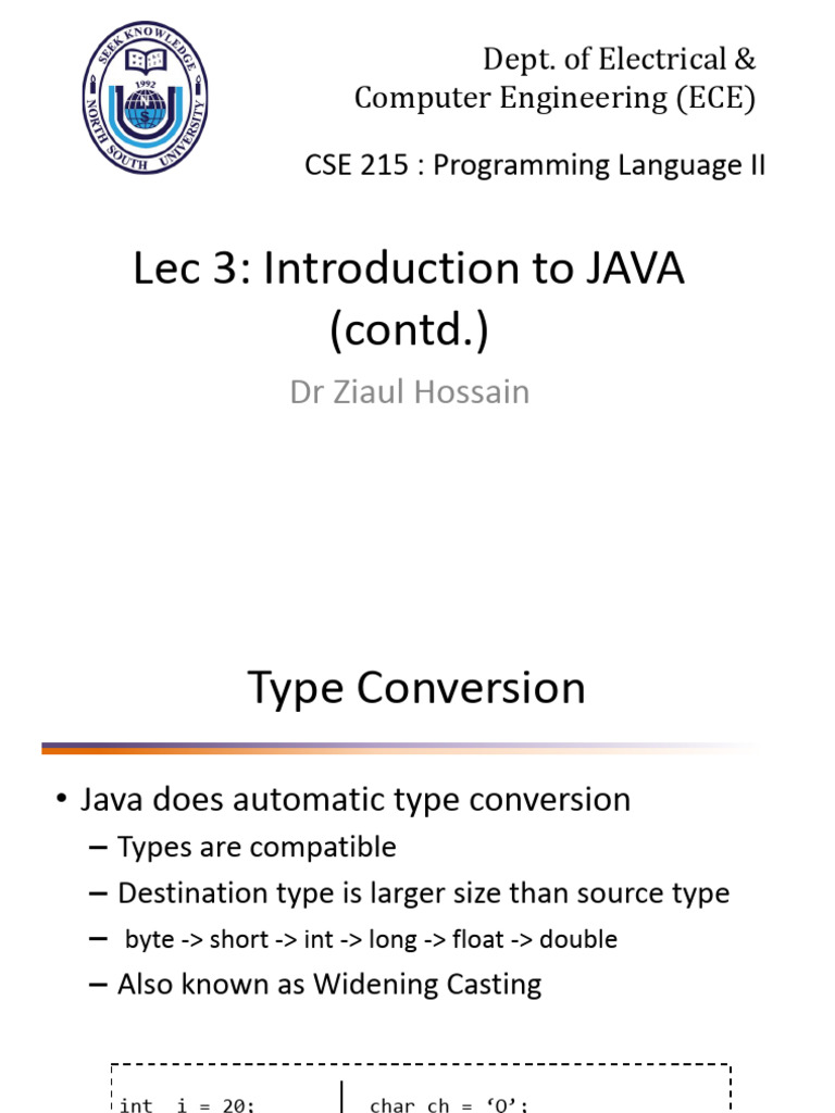 Java Programming: Type Conversion & Loops | PDF | Integer (Computer ...