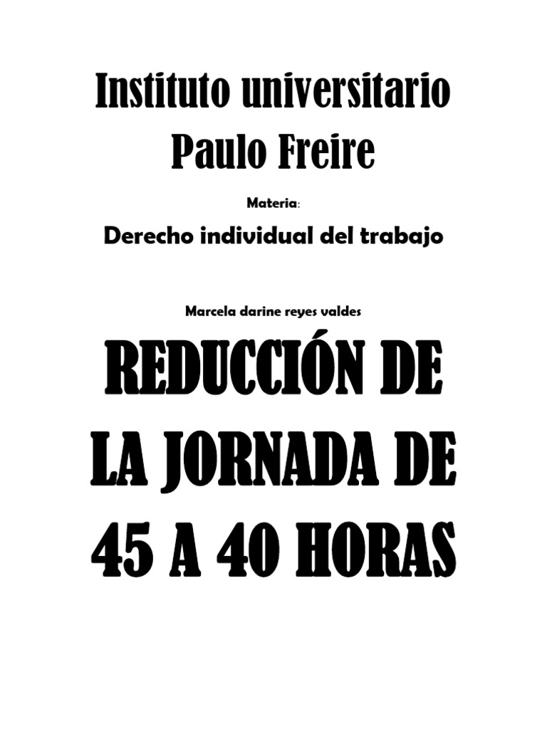 Análisis de la reducción laboral a 40 horas | PDF | Salario | Tiempo de ...