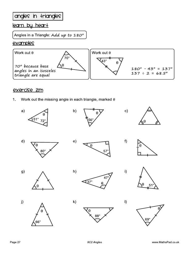 Angles in Triangles | PDF