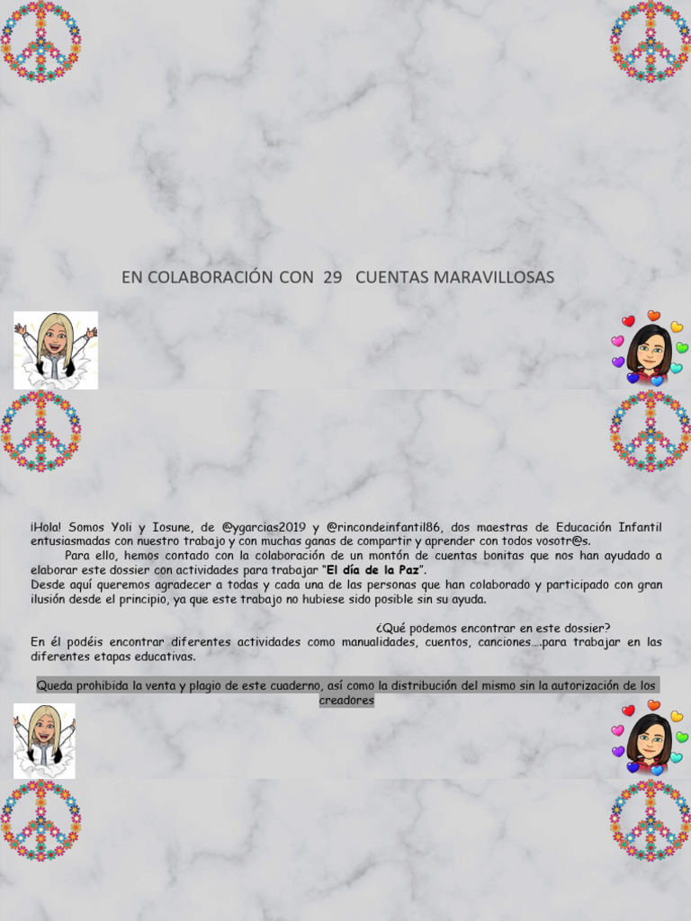 Actividades para Fomentar la Paz Escolar | PDF | Pinturas | Educación ...