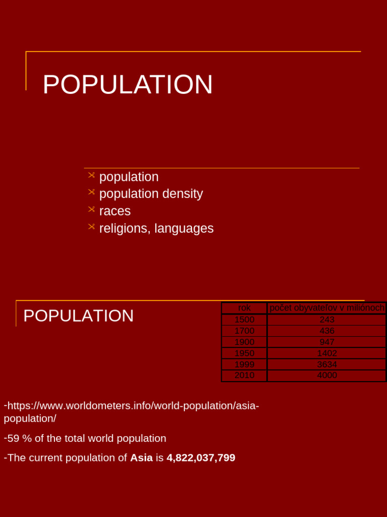 Asia Population | PDF | Asia