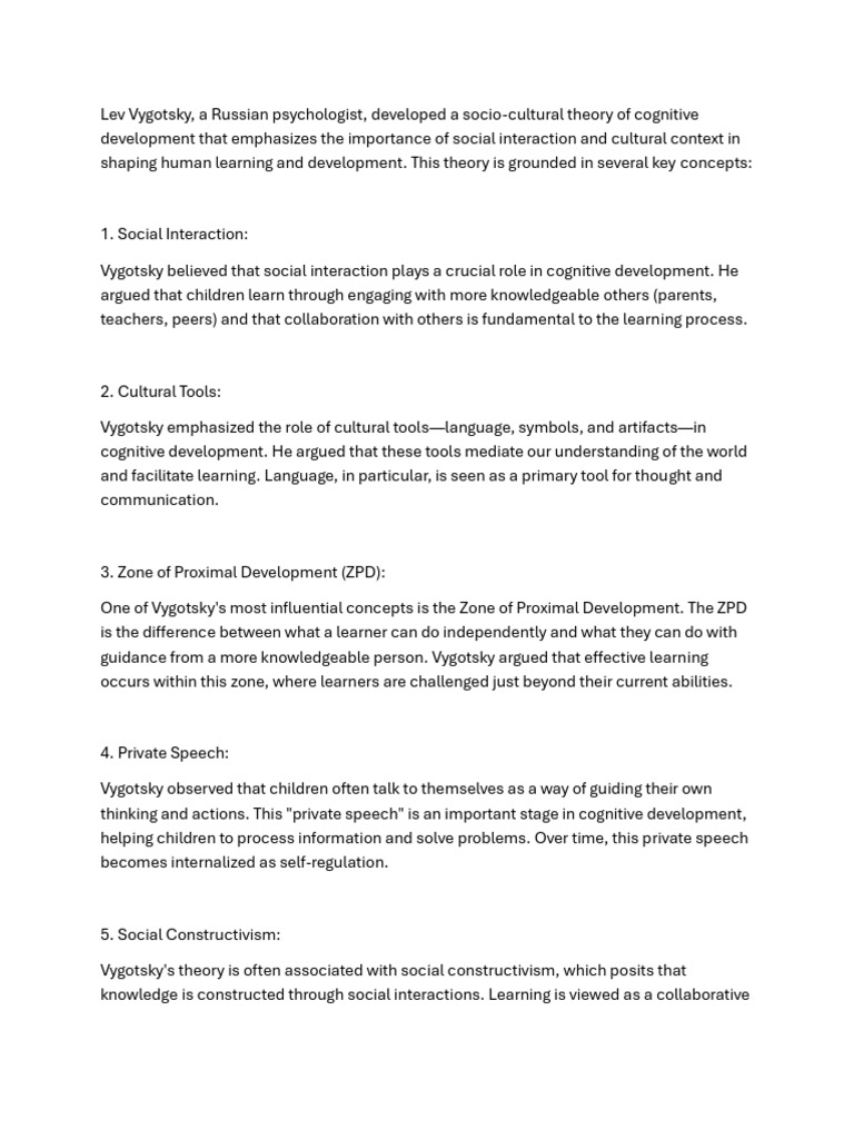 Lev Vygotsky | PDF | Constructivism (Philosophy Of Education ...
