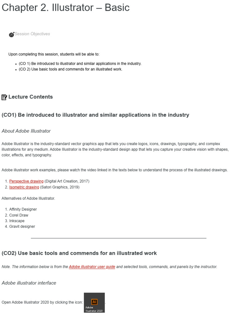 Chapter 2. Illustrator - Basic - Tutorials of Visual Graphic ...