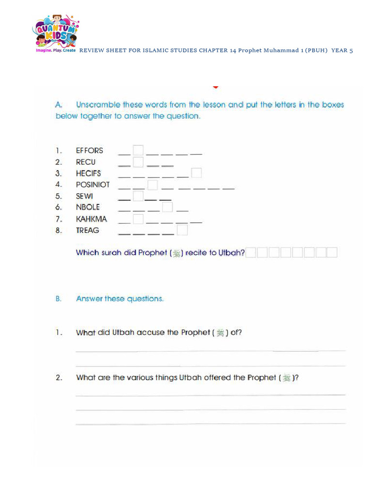 Year 5 Islamic Studies: Prophet Muhammad | PDF