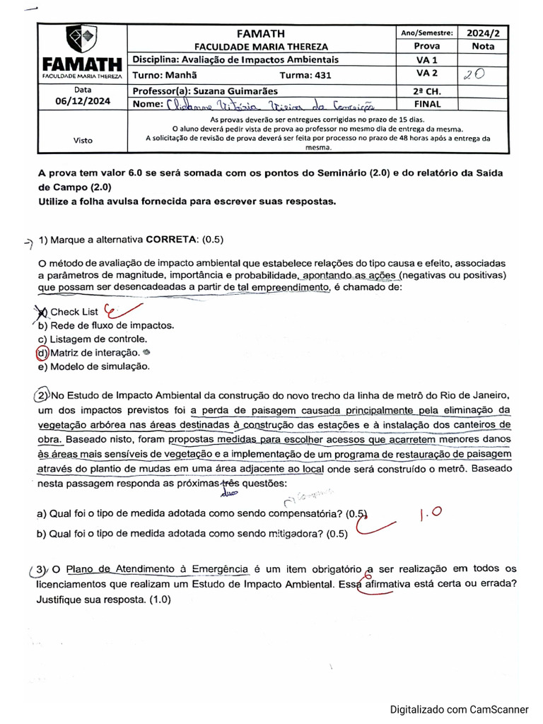 Prova VA2 Clislane - 241212 - 071719 | PDF