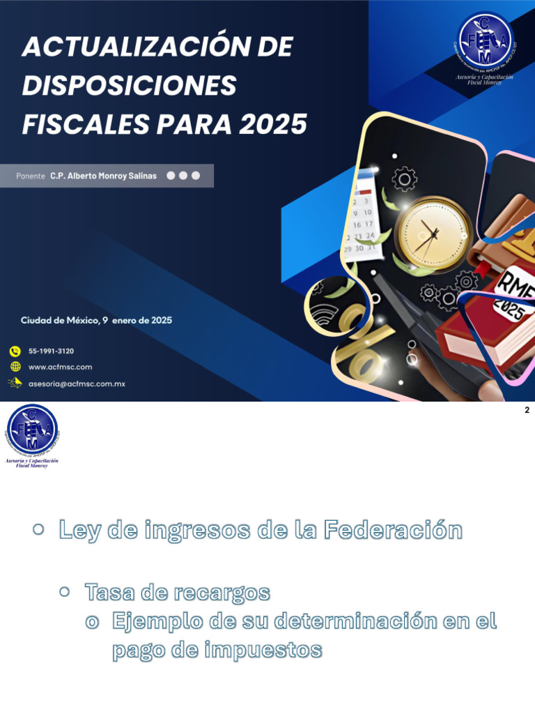 Actualización de Disposiciones Fiscales Para 2025 Incluye RMF2025 | PDF ...