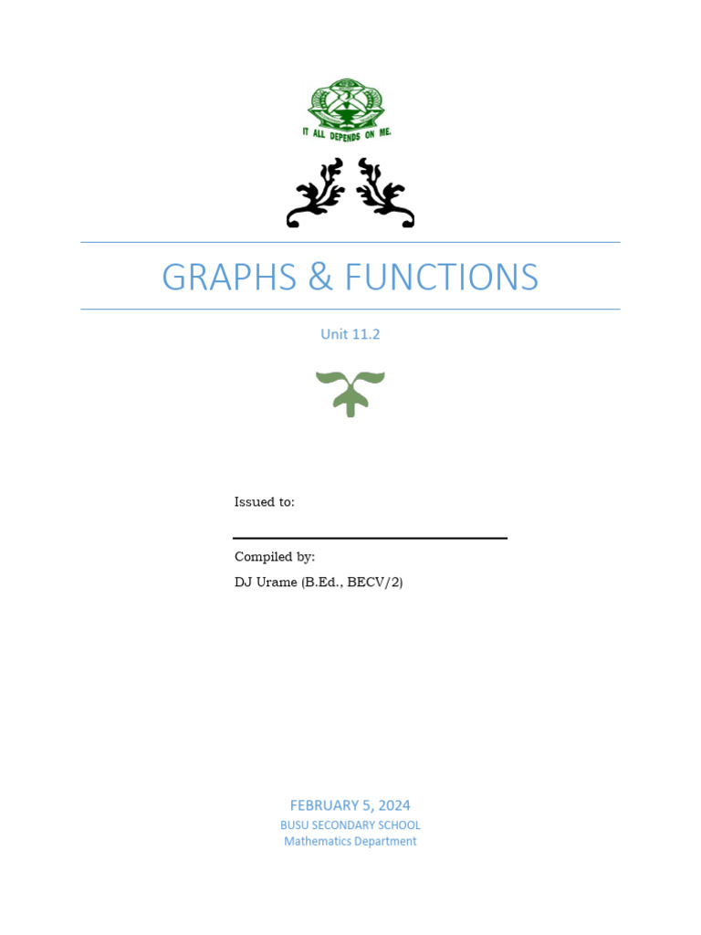Graphs and Functions Unit 11.2 Guide | PDF