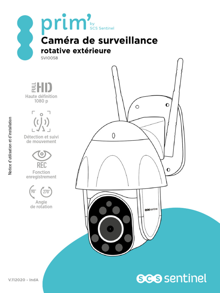 Installation et utilisation caméra SCS Sentinel | PDF | Wi-Fi | Vidéo