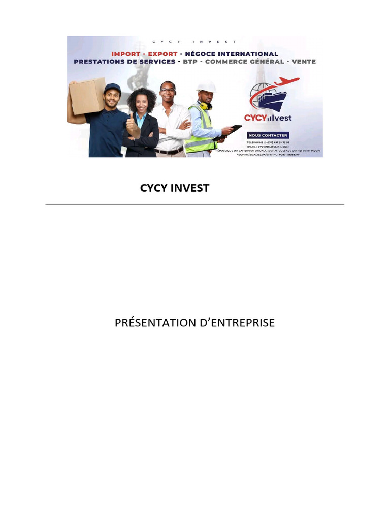 Présentation de CYCY INVEST et services | PDF | Business | Économie