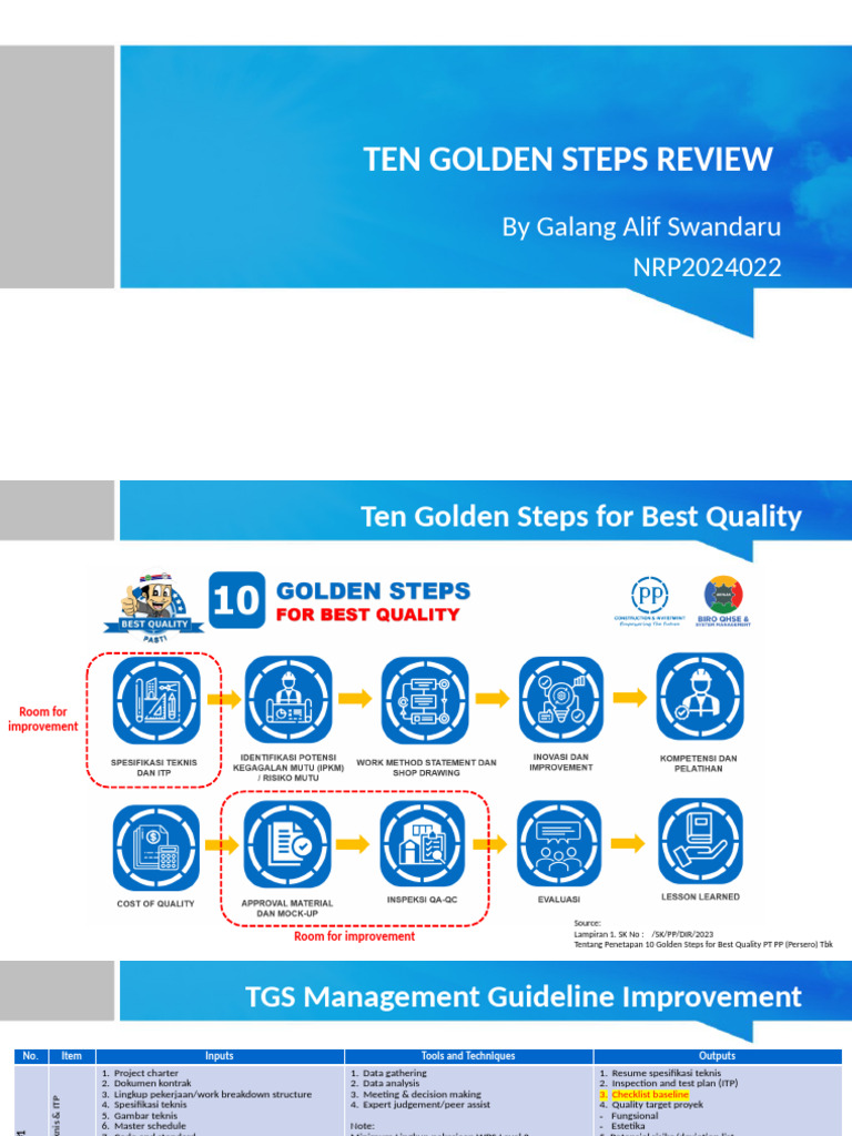 20241027 Ten Golden Steps Review - Galang Alif Swandaru | PDF