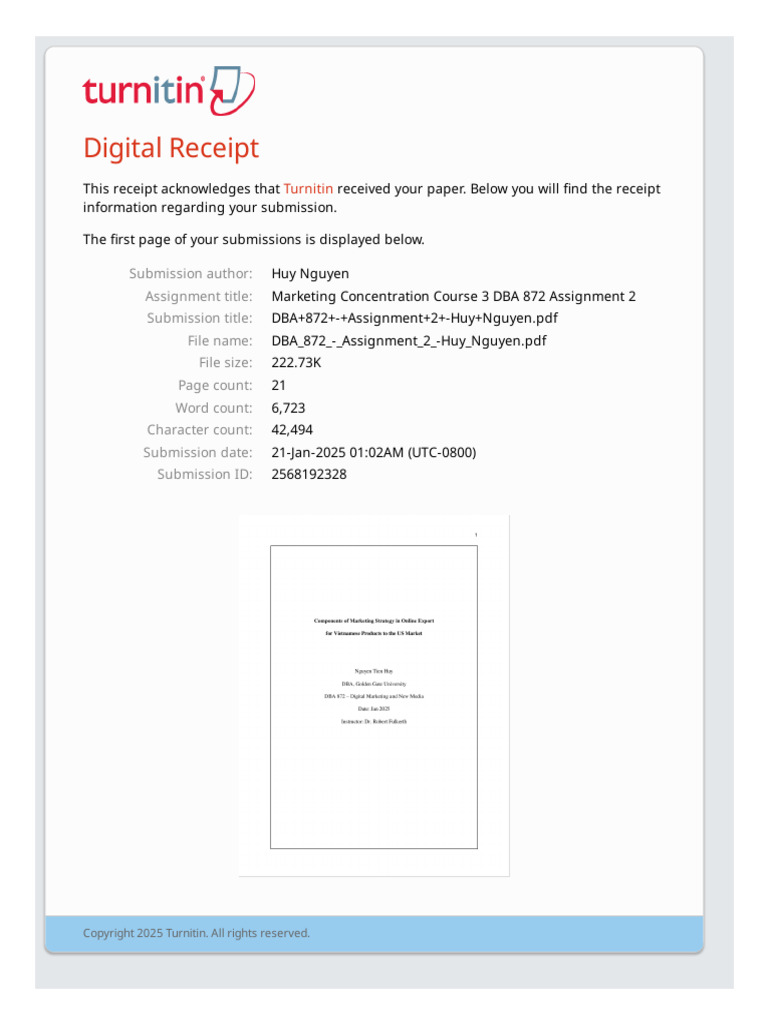 Receipt DBA+872+ +assignment+2+ Huy+Nguyen PDF | PDF