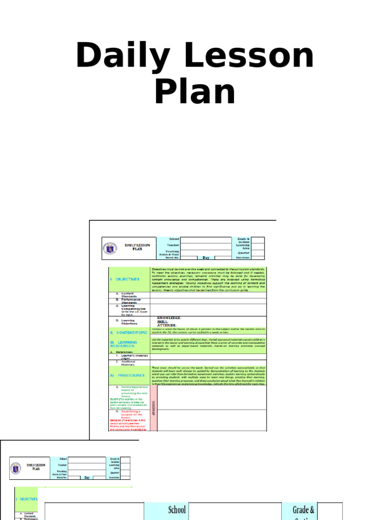Daily Lesson Plan | PDF