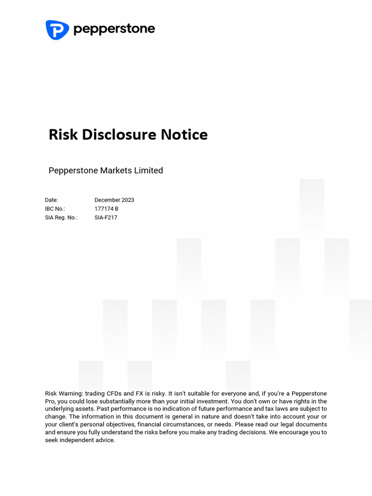 Pepperstone CFD Risk Disclosure Notice | PDF | Contract For Difference ...