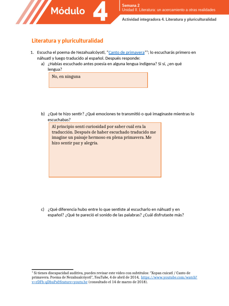 Actividad Modulo 4 Tarea | PDF | México | Náhuatl