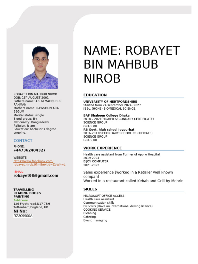 Robayet CV 5 | PDF